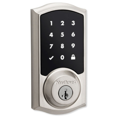 Kwikset SmartCode 916 Series Zigbee Touchscreen Deadbolt with Home Connect, Satin Nickel
