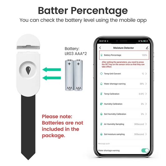Btlife-Zigbee Smart Soil Moisture Sensor 2-In-1 Bluetooth Moisture Meter and Temperature Tracker for Indoor Plants Gardening