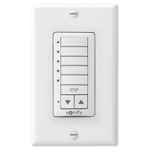 Somfy Decoflex Wirefree RTS Wall Switch, 5-Channel, White