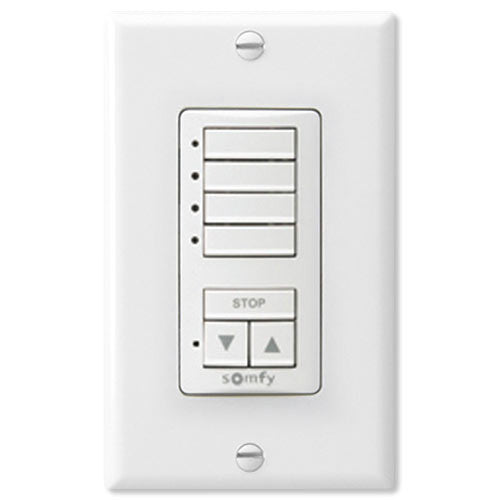 Somfy DecoFlex WireFree RTS Wall Switch, 4-Channel, White