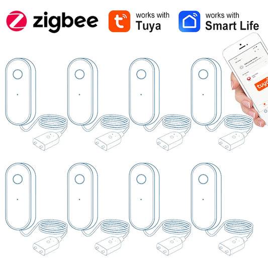 Tuya Zigbee Water Leakage Sensor Wireless Flood Detector Smart Life APP Home Kitchen Overflow Alarm Works with Hub Required