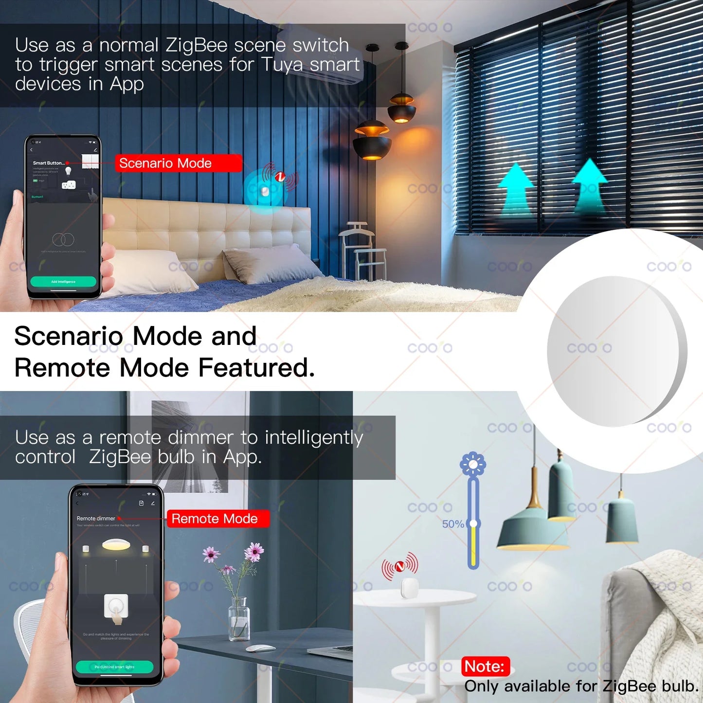 Tuya Zigbee Button Wireless Smart Scene Switch Automation Scenario Controller Smart Life Gadgets Need Zigbee Gateway