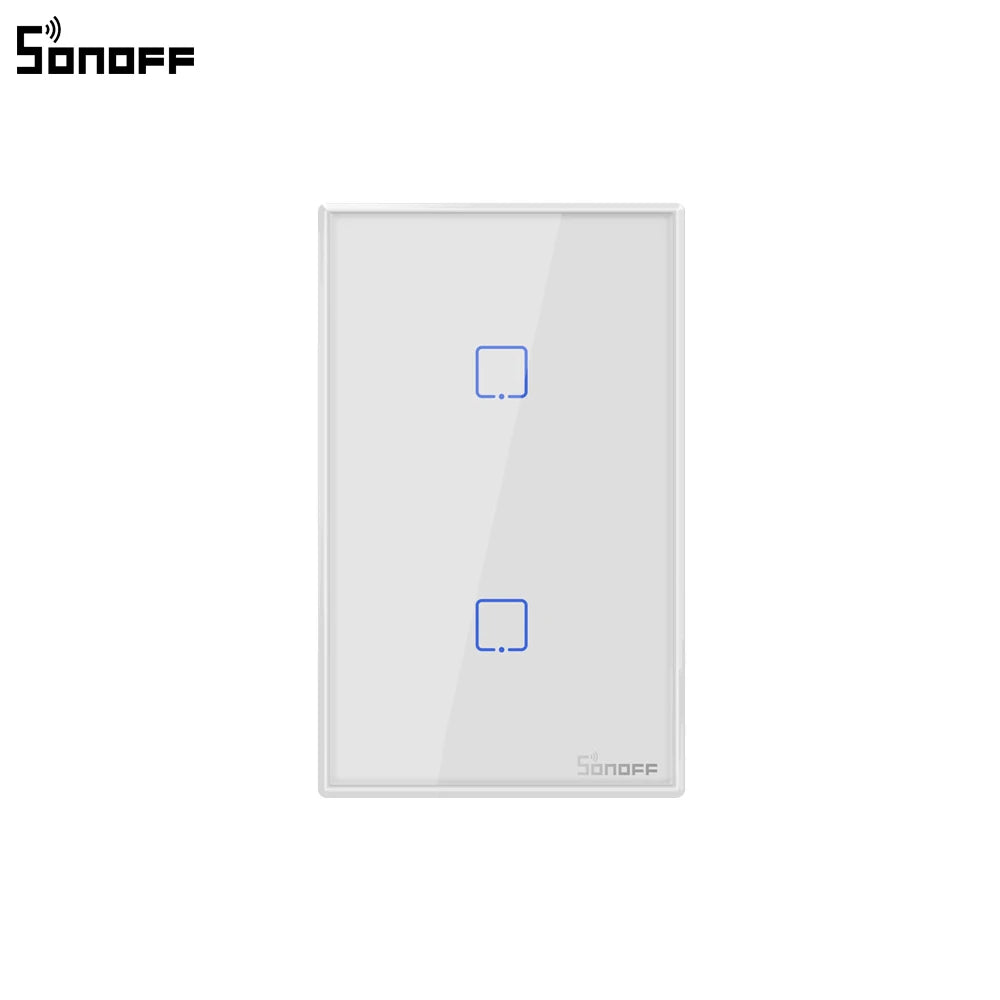 Sonoff T2 US Smart Wifi Wall Light Switch 1 2 3 Gang Touch/WiFi/433 RF/APP Remote Smart Home Wall Touch Switch Works with Alexa