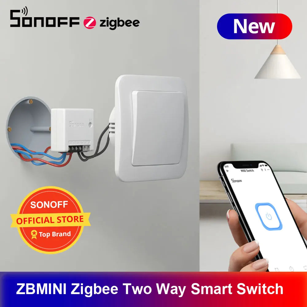SONOFF ZB MINI Zigbee 3.0 DIY Smart Switch Two Way Switch APP Remote Control Works With Smartthing/ Hue Hub/ SONOFF ZB Bridge