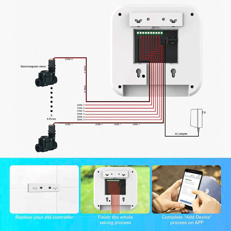 WIFI Connect Smart Watering Timer Garden Irrigation Controller Waterproof Water Valve Irrigation Timer Smart Watering System