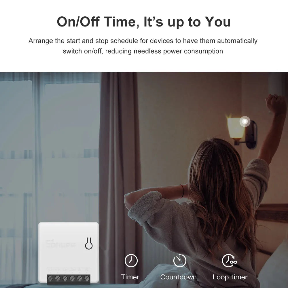 SONOFF MINI WiFi Switch Smart Timer Module 10A 2 Way Switch Support APP/LAN/Voice Remote Control DIY For Smart Home Automation