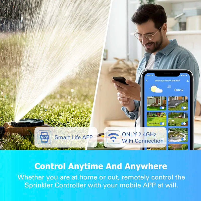 WIFI Connect Smart Watering Timer Garden Irrigation Controller Waterproof Water Valve Irrigation Timer Smart Watering System