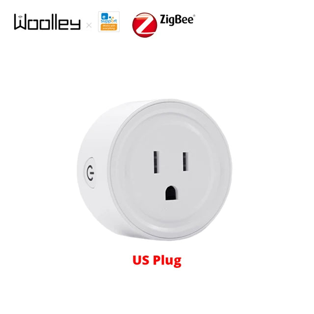 Woolley Smart ZigBee Plug UK US Wireless Control Switch Socket Smart-Home Outlet Module Compatiable With Alexa APP