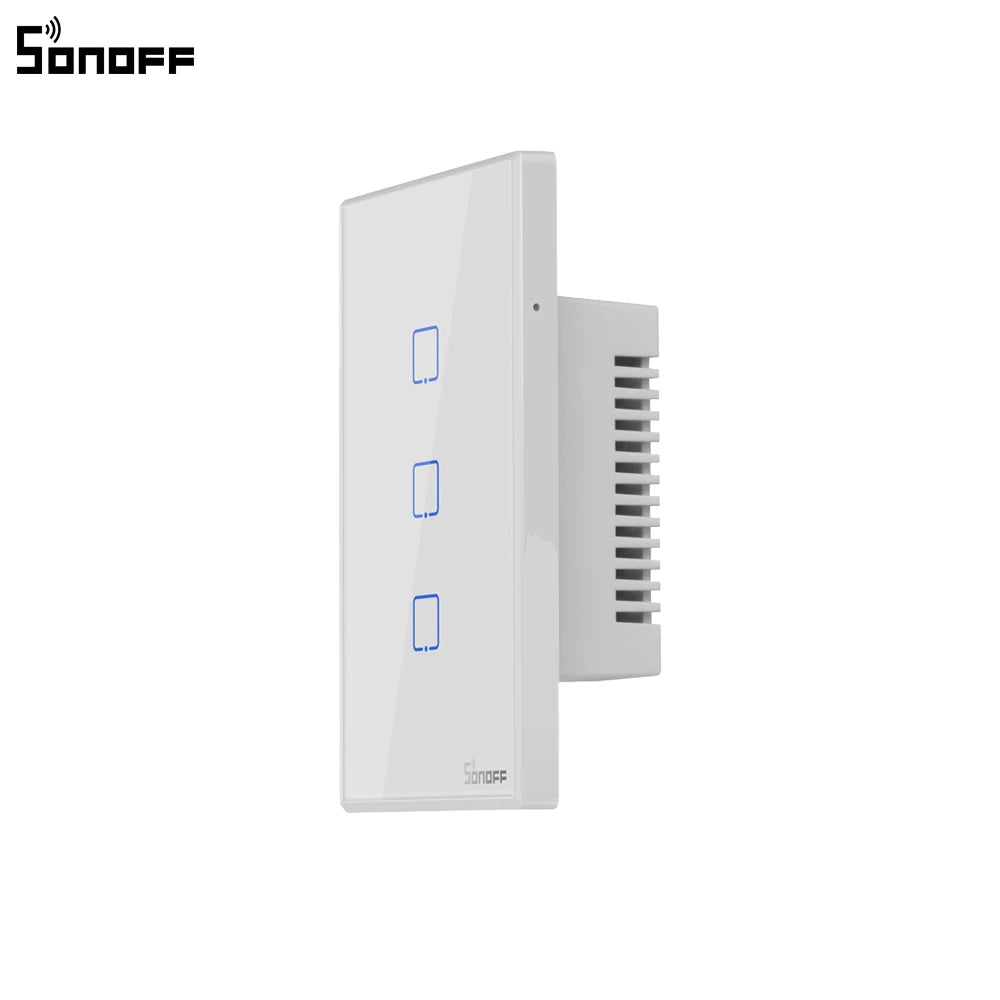 Sonoff T2 US Smart Wifi Wall Light Switch 1 2 3 Gang Touch/WiFi/433 RF/APP Remote Smart Home Wall Touch Switch Works with Alexa