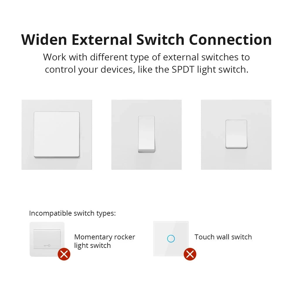 SONOFF ZB MINI Zigbee 3.0 DIY Smart Switch Two Way Switch APP Remote Control Works With Smartthing/ Hue Hub/ SONOFF ZB Bridge