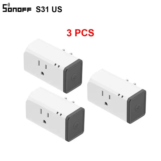 1-4PCS SONOFF S31 US Mini Wifi Socket 15A Smart Power Outlets Switch Timing Plug Power Consumption Measure Monitor Energy Usage