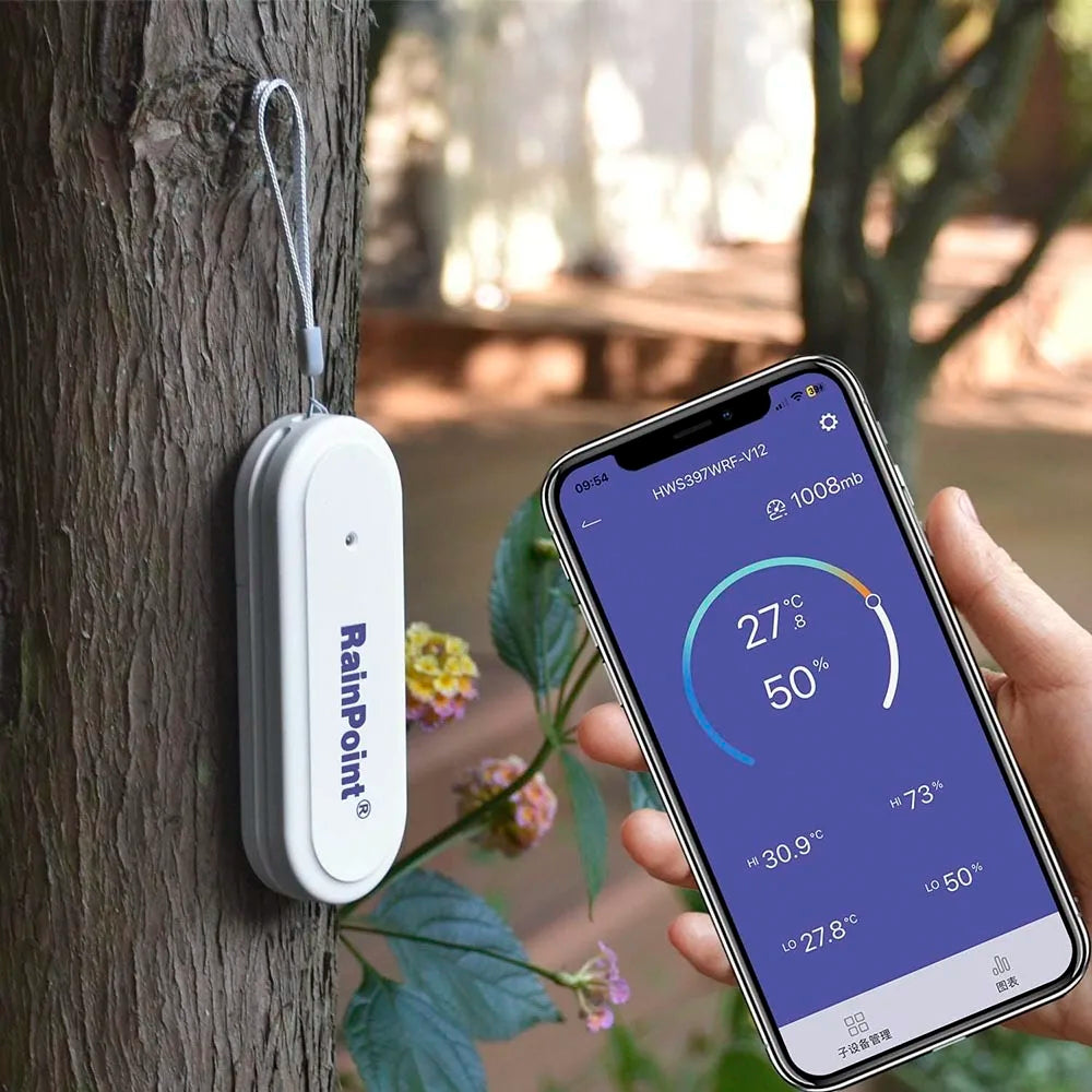 Smart WiFi Temperature Humidity Sensor APP Remote Home Indoor Outdoor Hygrometer Thermometer IP54 Waterproof