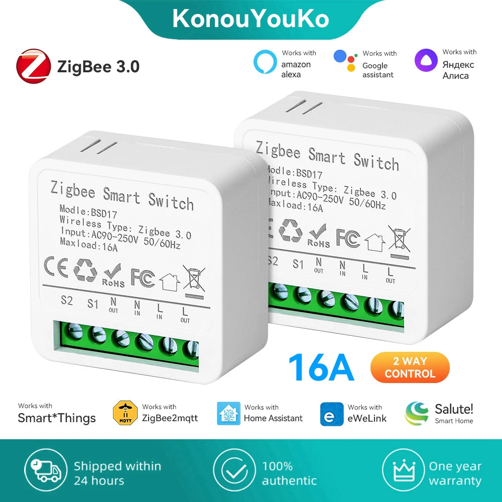 EWeLink App Mini ZigBee3.0 Smart Switch Automation Switch Breaker For SmartThings Alice Alexa Google Home Assistant Zigbee2MQTT