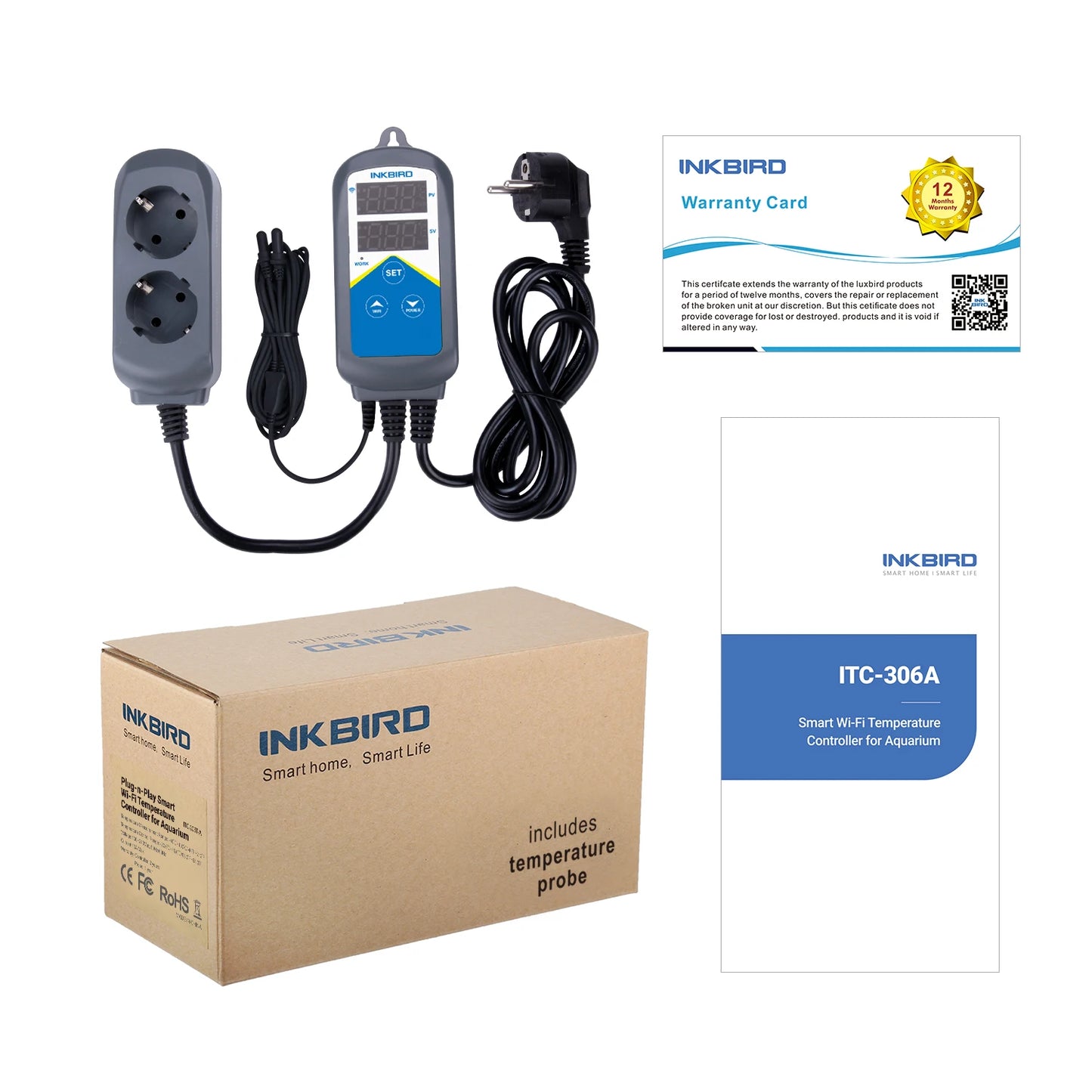 INKBIRD ITC-306A WIFI Dual Heating Temperature Controller Thermometer Aquarium Thermostat With 2 Probes for Fish Tank