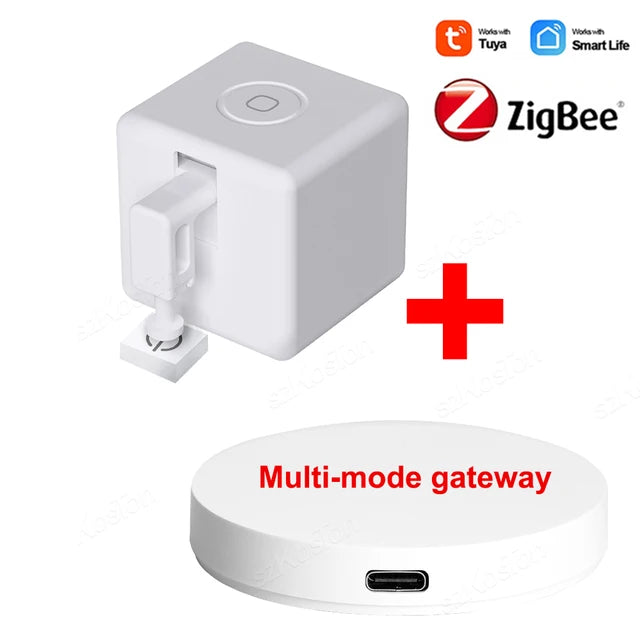 Tuya Zigbee Smart Finger bot Plus Switch Button Pusher Touch Arms Bluetooth Finger Robot Work with Alexa Google Alice Smart Life
