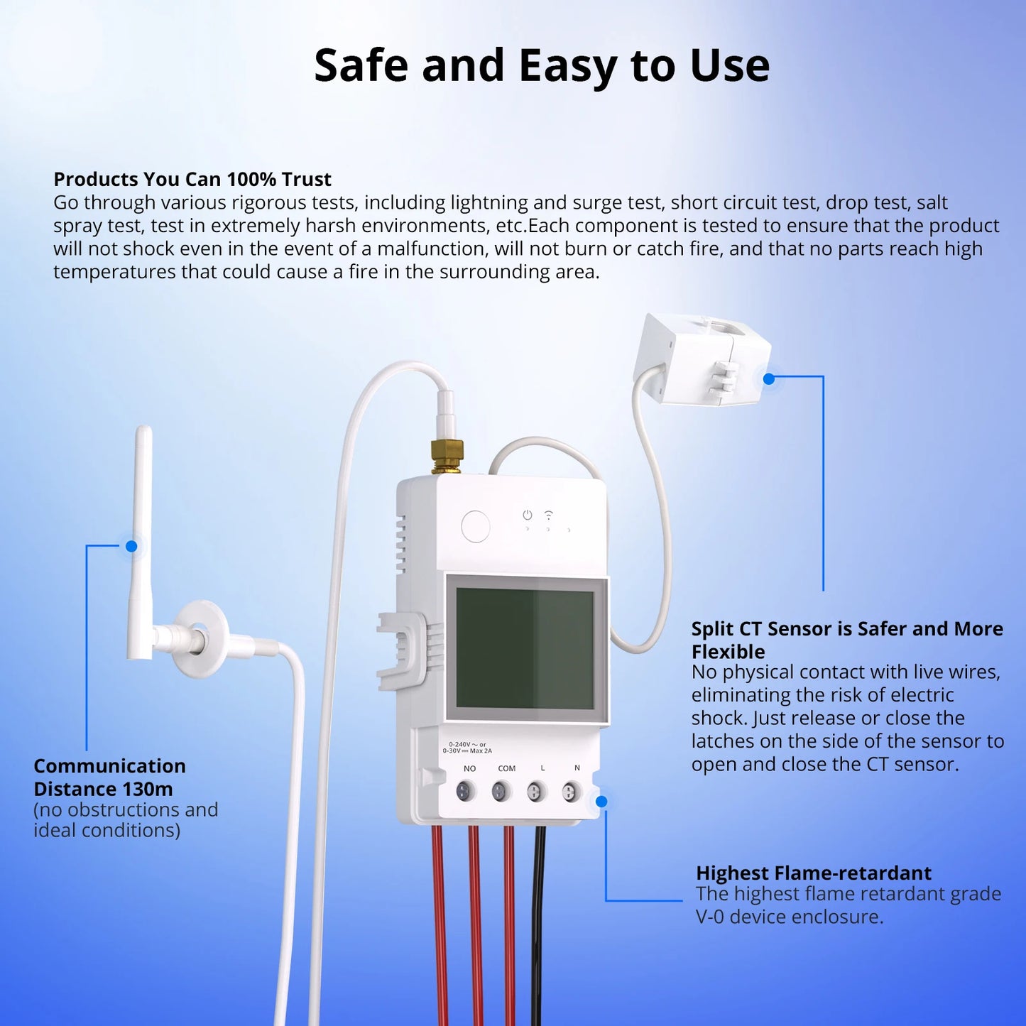 SONOFF POWCT POW Ring Smart Power Meter Energy Monitor 100A WiFi Smart Home Switch Support Contactor Control Alexa Google Home