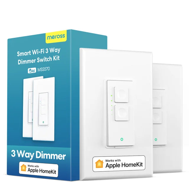 meross HomeKit 3 Way Smart Dimmer Switch Kit WiFi Dimmer Switch For Dimmable LED Light Work with Alexa Google SmartThings No Hub
