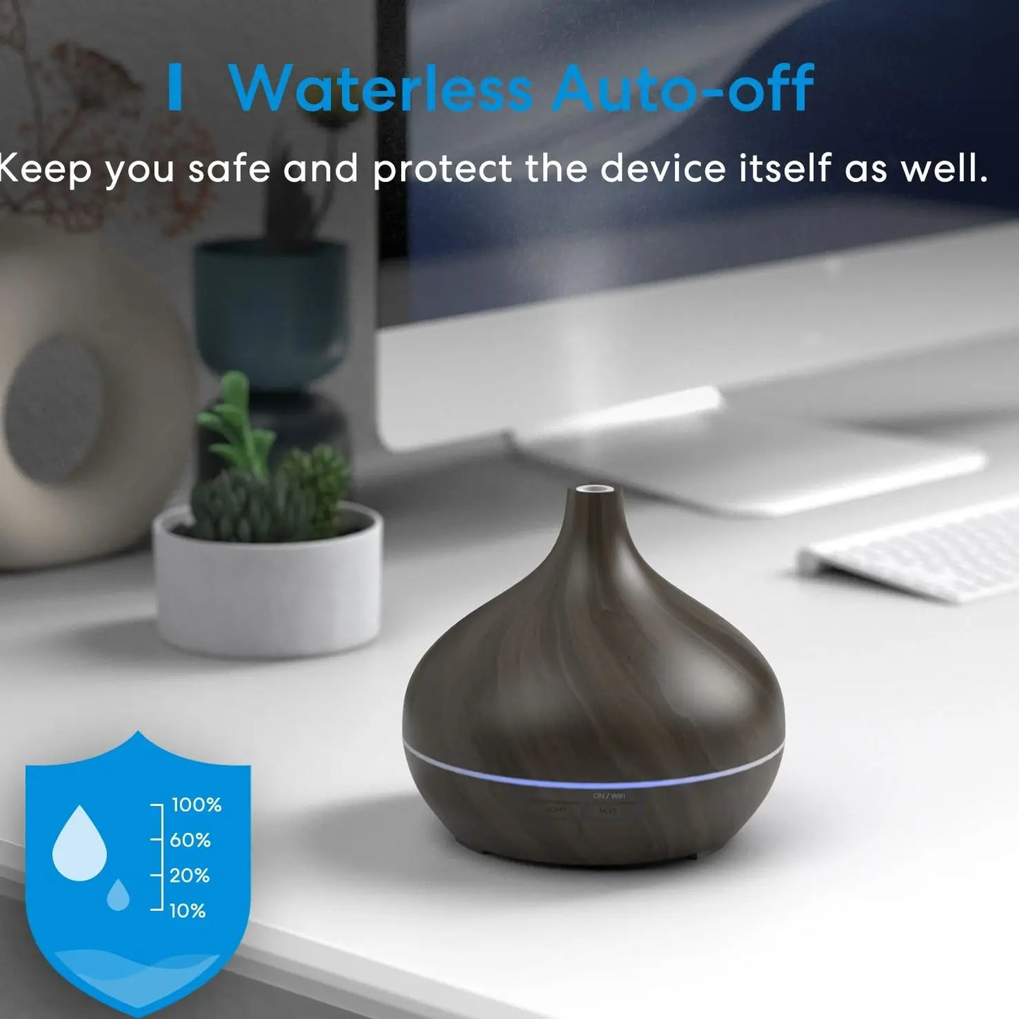 Meross Smart WiFi Wooden Essential Oil Diffuser Air Humidifier Voice Control Humificador For Bedroom Home Plants Support HomeKit