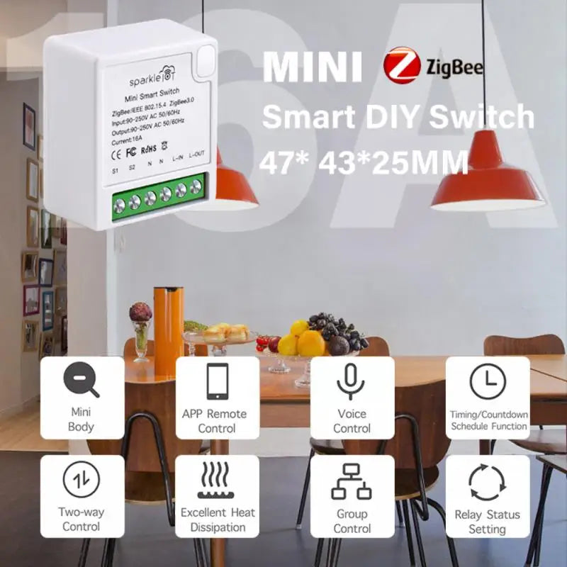 Aubess Zigbee 3.0 Smart Switch 16A Mini Smart Switch Need Neutral Wire Timing Wireless Control Works With Alexa Google Home
