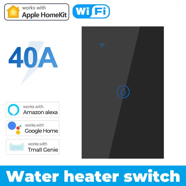 40A Homekit Smart Wifi Water Heater Boiler Touch Switch Air Conditioner Light Timing EU Us Brazil Wall App For Alexa Google Home