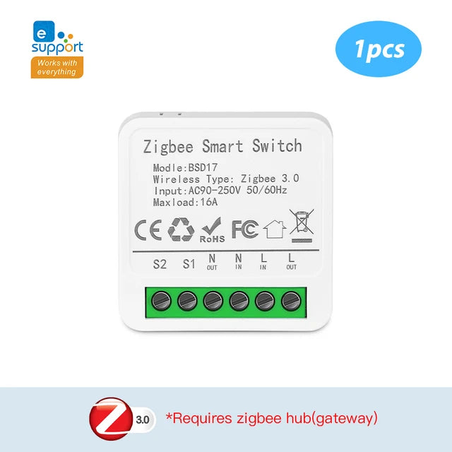 eWeLink App Mini ZigBee3.0 Smart Switch DIY Breaker Relay Module For SmartThings Alice Alexa Google Home Assistant Zigbee2MQTT