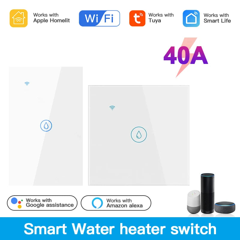 40A Homekit Smart Wifi Water Heater Boiler Touch Switch Air Conditioner Light Timing EU Us Brazil Wall App For Alexa Google Home