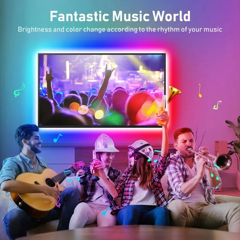 30LED 3M Smart TV Strip Lights Wire RGB Music Sync Remote and APP Control 5V USB Holiday For TV Backlight Indoor Room Decor