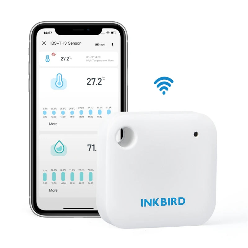 INKBIRD LCD Digital Thermometer Hygrometer Indoor Room WiFi Temperature Humidity Meter Sensor Gauge Weather Station For Home