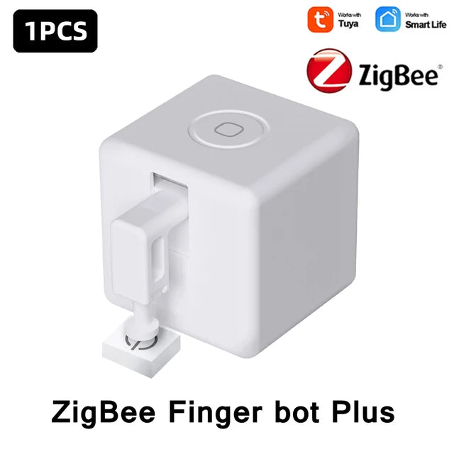 Tuya Zigbee Smart Finger bot Plus Switch Button Pusher Touch Arms Bluetooth Finger Robot Work with Alexa Google Alice Smart Life
