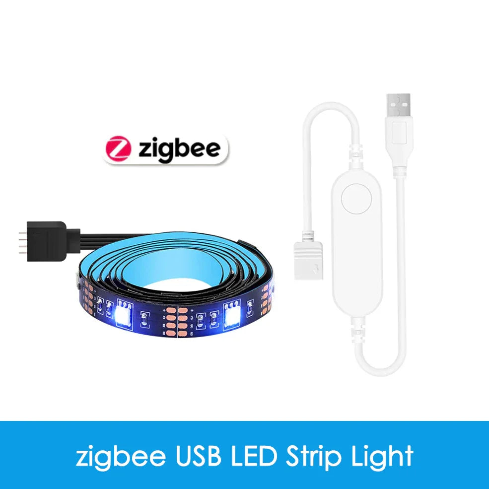 Smart Tuya Zigbee Led Strip Light Wifi USB TV Led Backlight Tape RGB Lights Works with Alexa /Zigbee Hub/Google /Smartthings