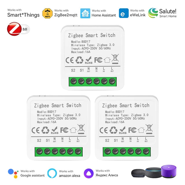 EWeLink App Mini ZigBee3.0 Smart Switch Automation Switch Breaker For SmartThings Alice Alexa Google Home Assistant Zigbee2MQTT