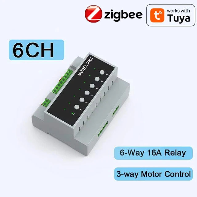 Tuya Smart Zigbee 6-16 Gang Relay Switch Module Remote Control Appliance Control Module 110V-240V Works With Alexa Google Home