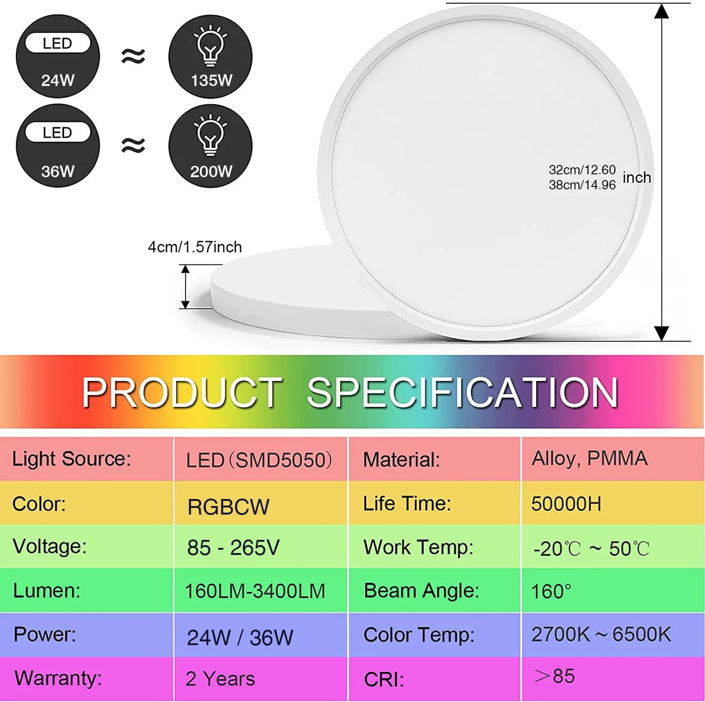 HomeKit CozyLife WiFi Ceiling Lamp Modern Nordic Round Light Smart Dimmable Interior Lighting Work With Alexa Google SmartThings