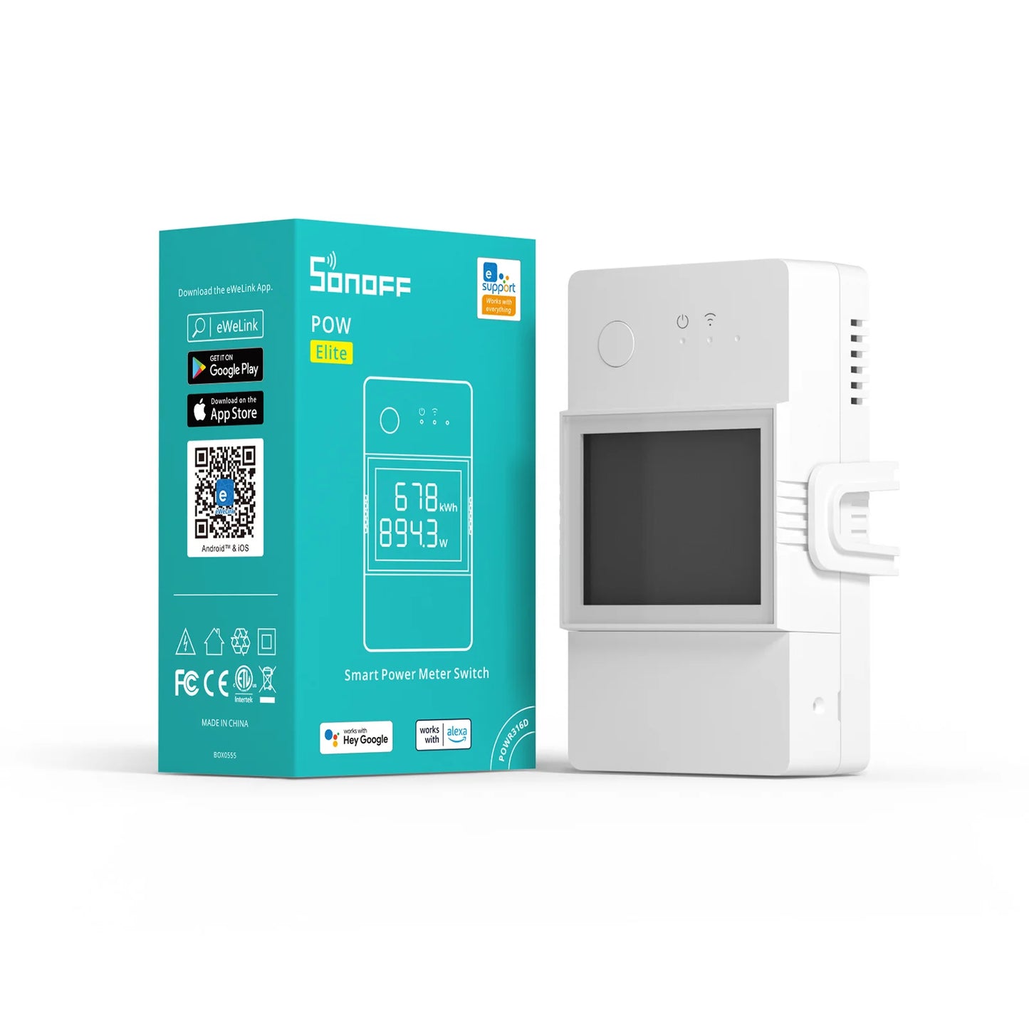 Sonoff Pow R3 16A /20A Wifi Smart Switch Higher Accuracy Power Consumption Measure Monitor Current Energy Usage Work With Alexa