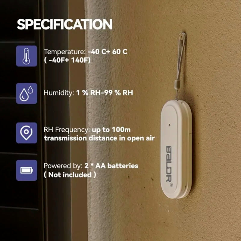 Smart WiFi Temperature Humidity Sensor APP Remote Home Indoor Outdoor Hygrometer Thermometer IP54 Waterproof