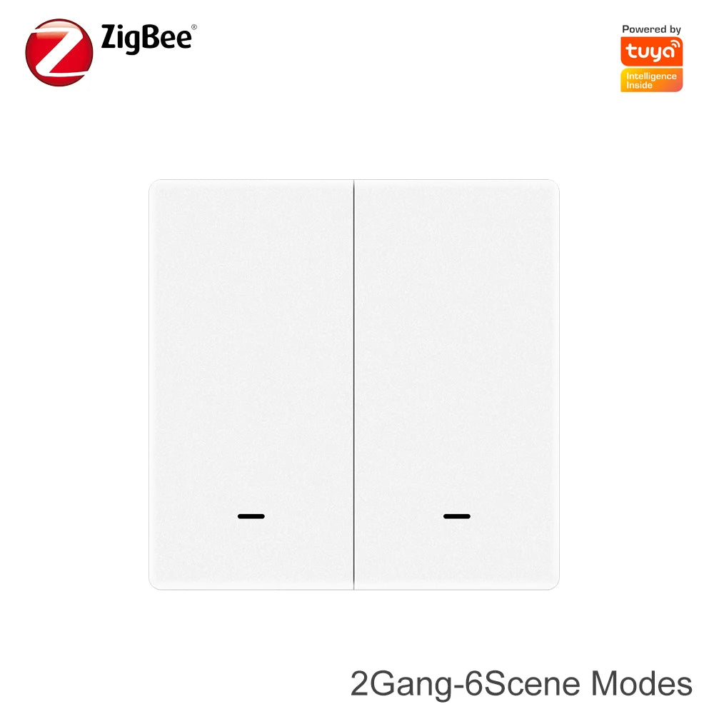 Tuya Zigbee 3.0 Smart Scene Button Switch 1/2/3 Gang Smart Home Wireless Push Remote Controller Battery Powered Devices Linkage