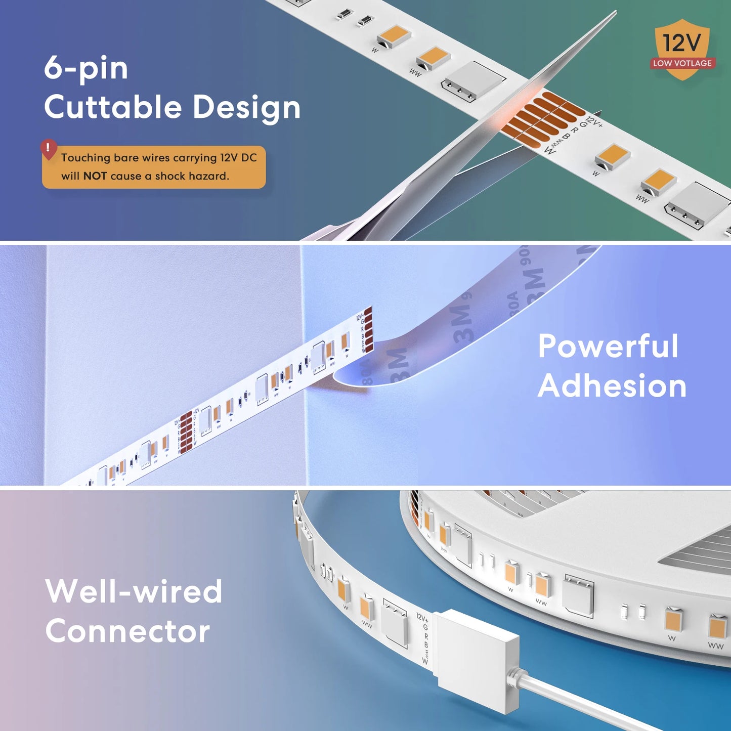 Meross HomeKit Smart Strip Light WiFi LED Light Strip RGBWW TV Backlight 18W Work with Siri Alexa Google Assistant SmartThings