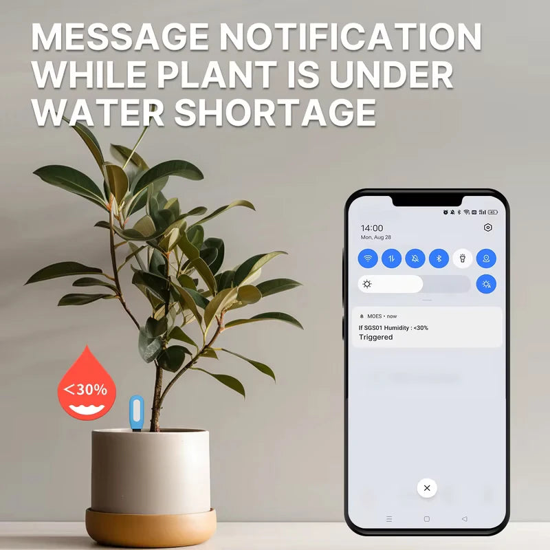 MOES Tuya Smart ZigBee Soil Temperature Meter Moisture Humidity Sensor Plant Monitor Detector Garden Automation Irrigation