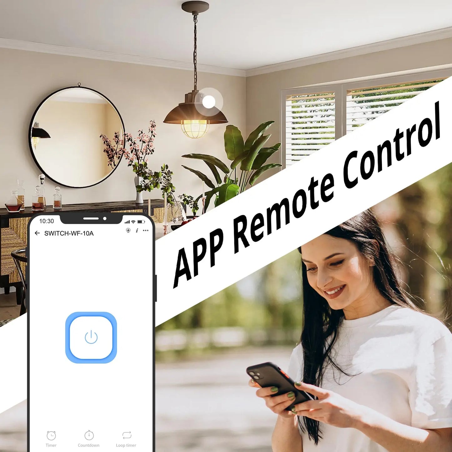 Woolley WiFi Bluetooth Smart Light Switch Universal Breaker Timer eWeLink APP Wireless Remote Control Works with Google Home