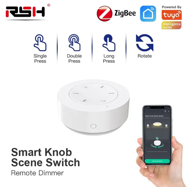 Tuya Zigbee Smart Knob Switch Smart Home Wireless Scene Remote Switch Button Controller Work With ZigBee Gateway Smart Life APP