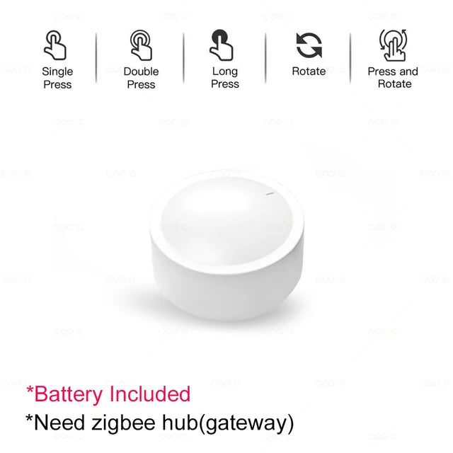 Tuya ZigBee Smart Knob Switch Wall Scene Switch Push Button Battery Powered Automation Scenario Remote Panel Smart Life App