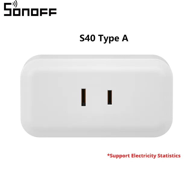 SONOFF S40/ S40 Lite Type A Wifi Plug Smart Socket Wireless Remote Control Works with Alexa Google Home Voice , For eWeLink APP