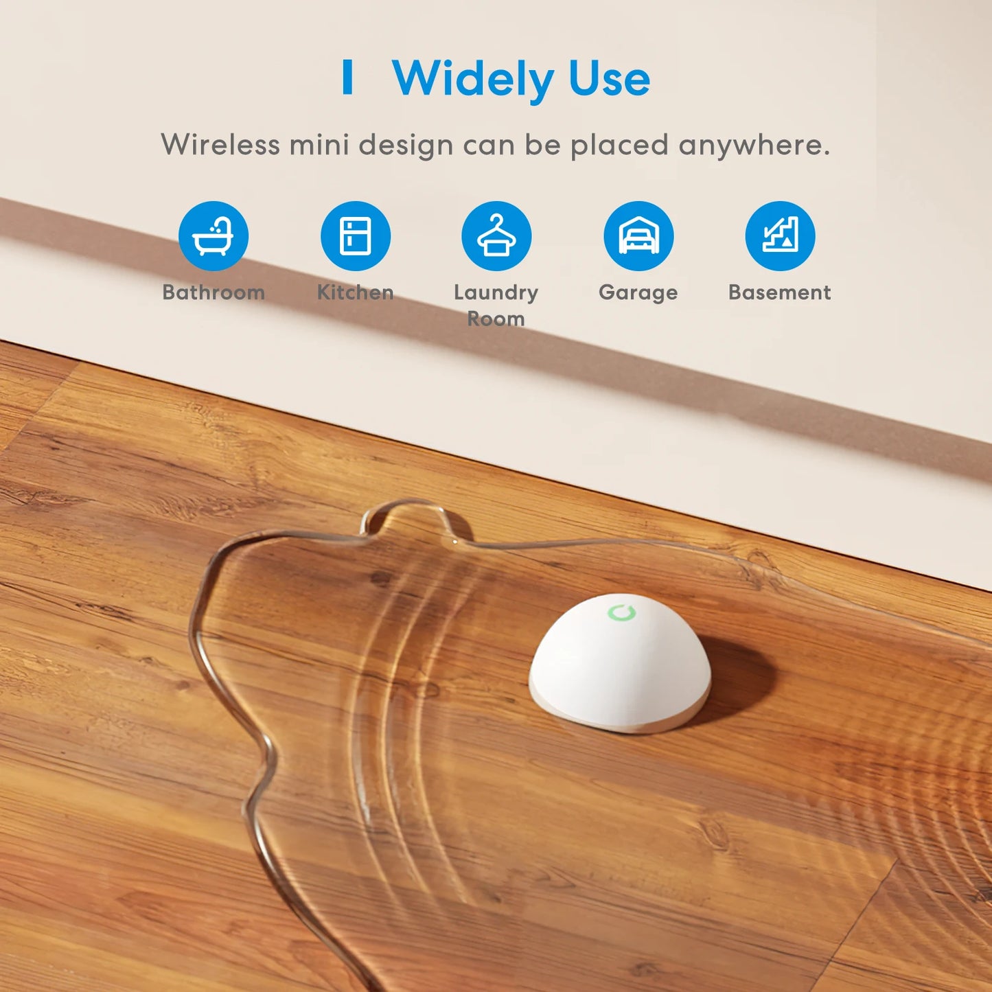 Meross HomeKit WiFi Smart Water Leak Sensor Wireless Detector Water leakage Alarm Security Work with Alexa SmartThings
