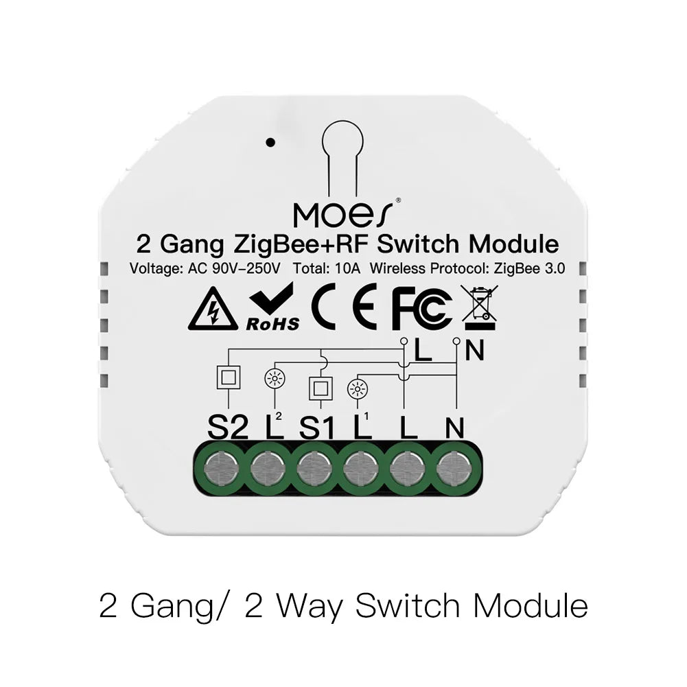 MOES Tuya ZigBee 3.0 Smart Light Switch Relay Module 1/2/3 Gang Smart Life/Tuya App Control, Works with Alexa Google Home Yandex