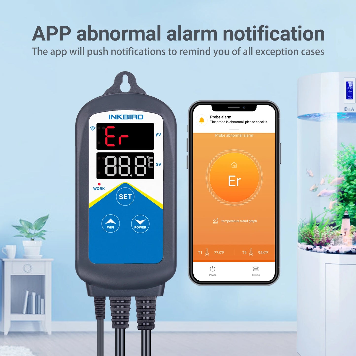 INKBIRD ITC-306A WIFI Dual Heating Temperature Controller Thermometer Aquarium Thermostat With 2 Probes for Fish Tank