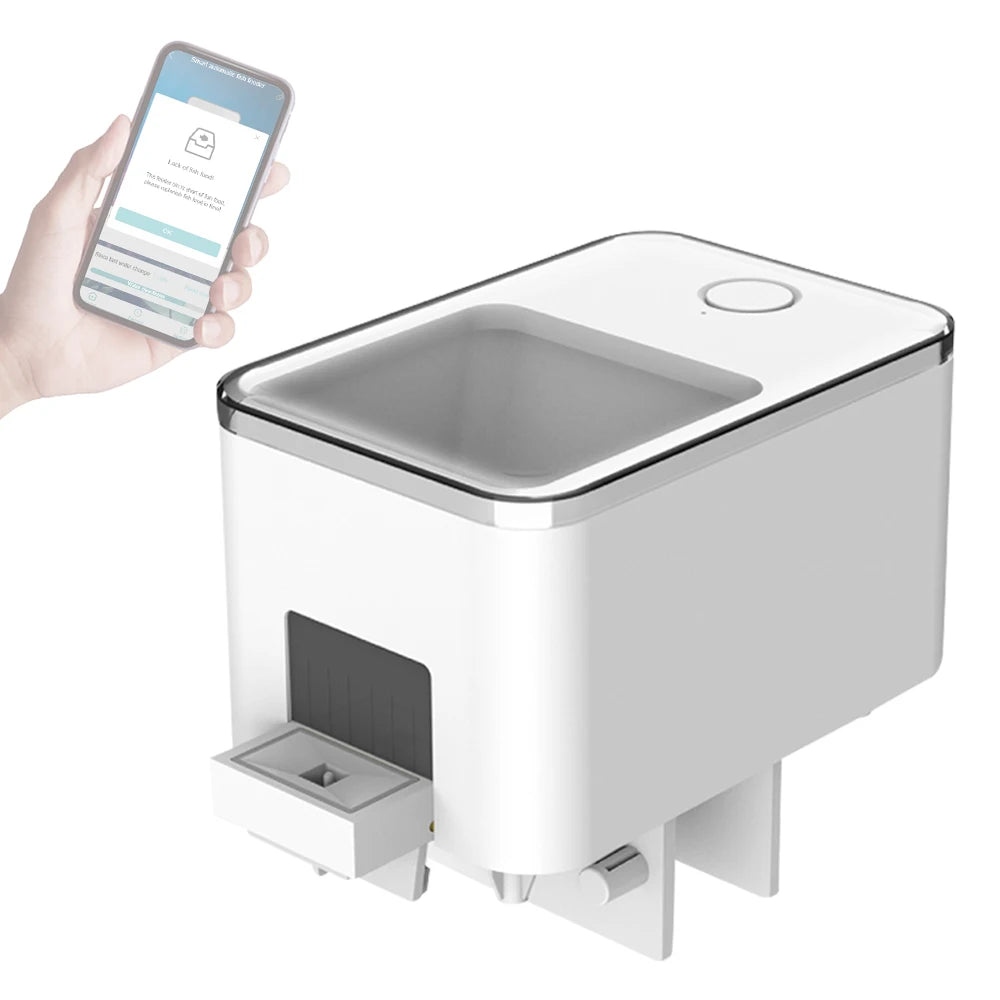 WiFi Smart Automatic Feeder Aquarium Goldfish Timing Feeder 100ML Large Capacity APP Control Feeding Records Remind Fish Feeder