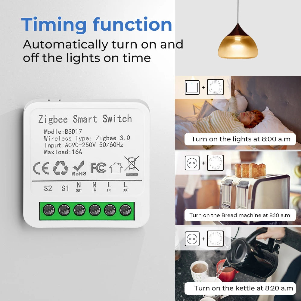 eWeLink App Mini ZigBee3.0 Smart Switch DIY Breaker Relay Module For SmartThings Alice Alexa Google Home Assistant Zigbee2MQTT