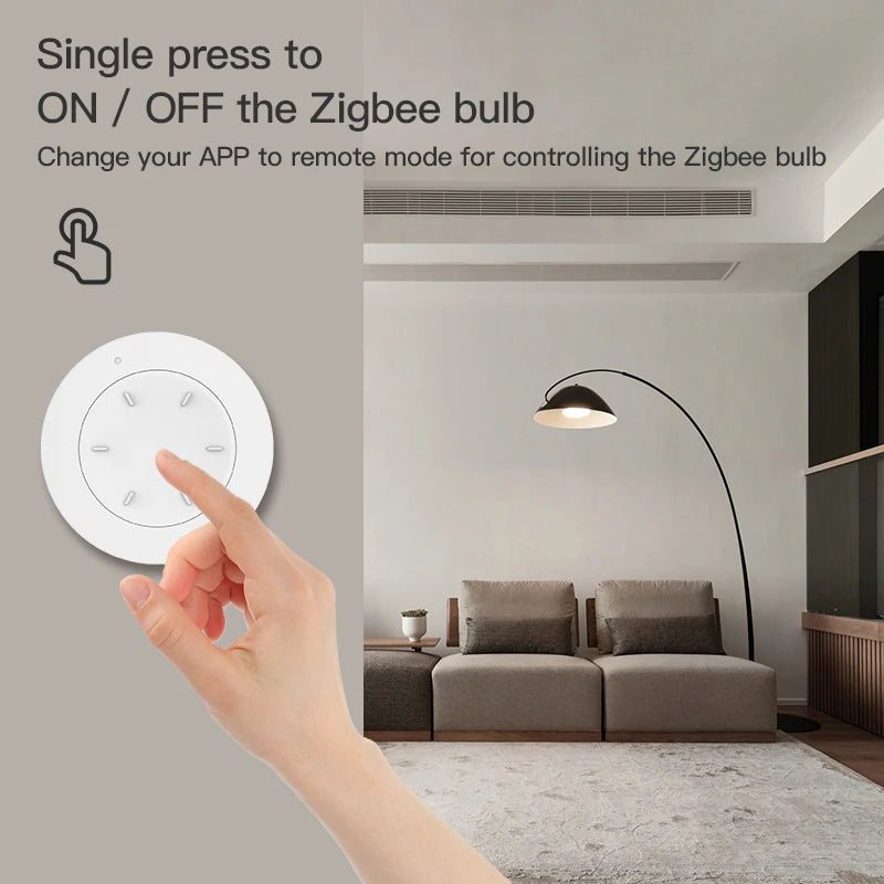 Tuya Zigbee Smart Knob Switch Smart Home Wireless Scene Remote Switch Button Controller Work With ZigBee Gateway Smart Life APP