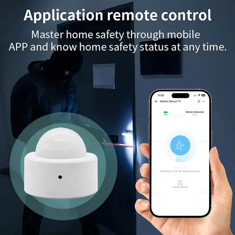 Ewelink Zigbee 3.0 Mini PIR Motion Movement Human Body Detector Sensor Home Burglar Alarm Sensor