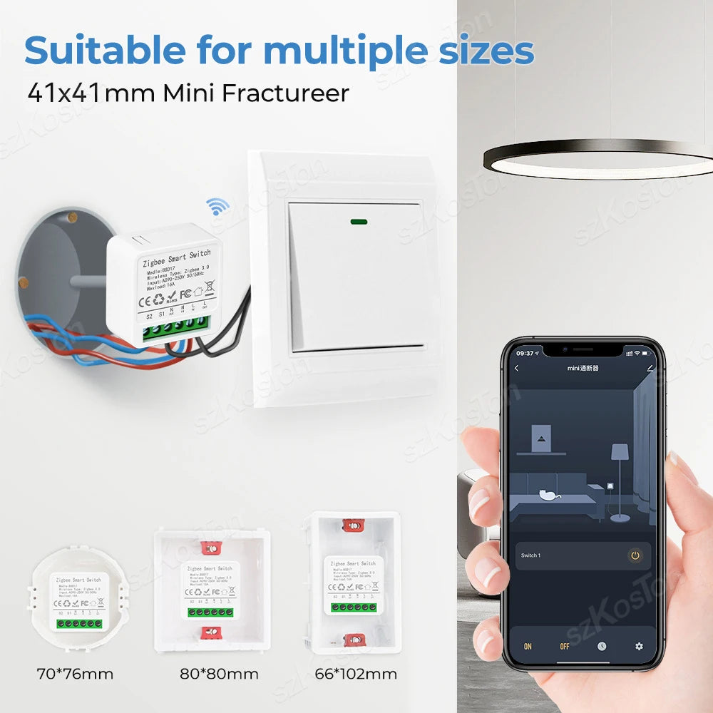 eWeLink APP Mini ZigBee3.0 Smart Switch 16A DIY Breaker Relay Module Timer Voice Control Works with Alice Salute Alexa Google